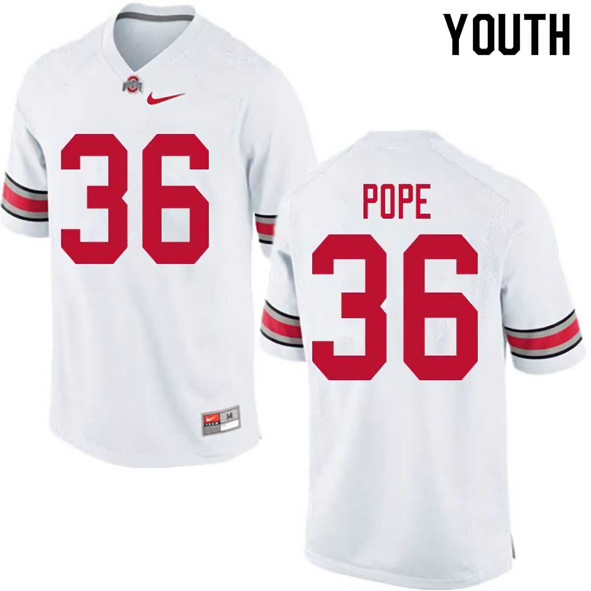 K'Vaughan Pope Ohio State Buckeyes Youth NCAA #36 Nike White College Stitched Football Jersey GRL8456MT